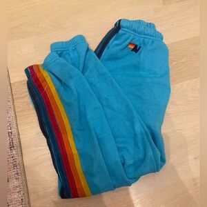 Blue striped Aviator Nation Sweatpants S